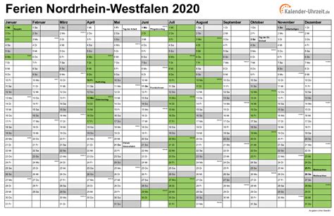 Ferien Nordrhein Westfalen 2020 Ferienkalender Zum Ausdrucken