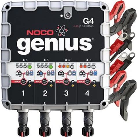 For those of us who are ever in need of a 4 bank marine battery charger , it just means one thing: NOCO Genius G4 6V-12V-4.4A 4 Bank UltraSafe Smart Battery Charger | Best Marine Battery Reviews ...