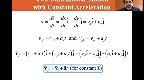 University Physics Lectures Two Dimensional Motion With Constant
