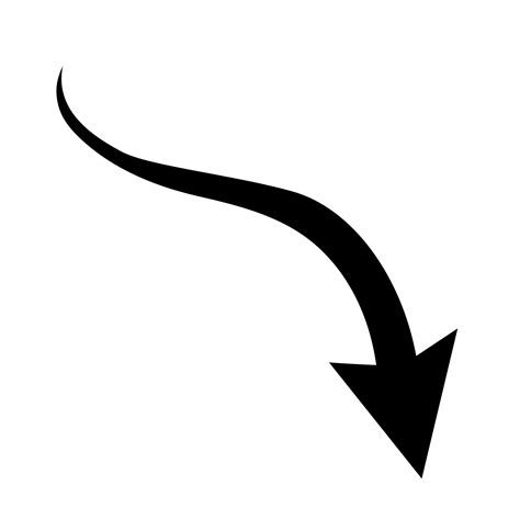 Sharp Curved Arrow Icon Vector Illustration Black Rounded Arrow