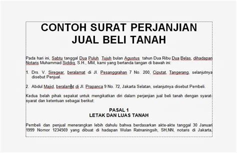 Surat perjanjian jual beli tanah. Contoh Surat Perjanjian Jual Beli Hutang - Contoh Surat