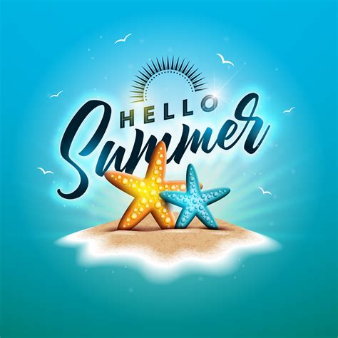 Enjoy The Summer Holiday Illustration With Typography