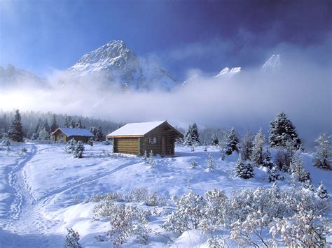 Free Download Winter Cabin In The Mountains Wallpapers And Images