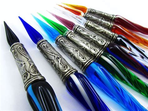 Bortoletti Entwined Glass Murano Glass Dipping Pen With Glass Or Metal