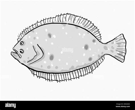 Black White Drawing Flounder Cut Out Stock Images And Pictures Alamy