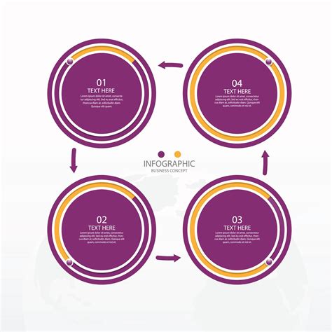 Basic Circle Infographic Template With 4 Steps Process Or Options