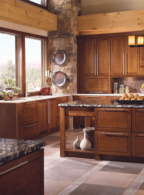 In addition, their products are not just aesthetically pleasing, but they are also durable and long lasting. KraftMaid Mandolay Cherry | Cognac | Cabinet | KraftMaid | Pinterest