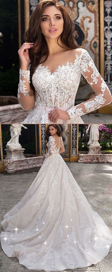 fabulous tulle sheer bateau neckline see through bodice a line wedding dress with lace appliques