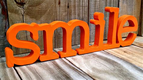 Wood Smile Sign Wall Hanging Freestanding Home Decor Wall Etsy