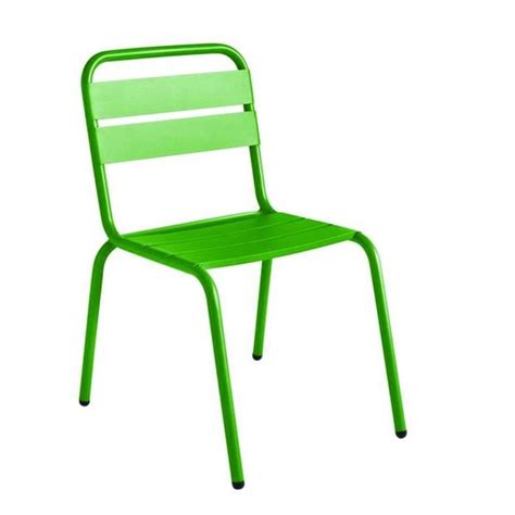 Chaise de jardin métal design Visalia Couleur Vert  Achat / Vente
