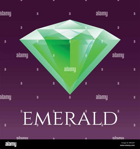 Vector Illustration Of Triangle Crystal Isolated Emerald Symbol For