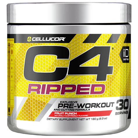 Cellucor C4 Ripped Pre Workout Powder Fruit Punch 30 Servings