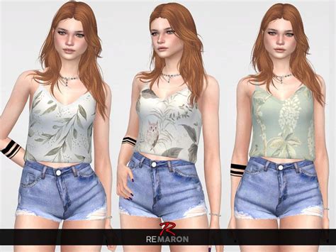 Pin By Tainá On The Sims 4 In 2020 Floral Tops Women Sims 4