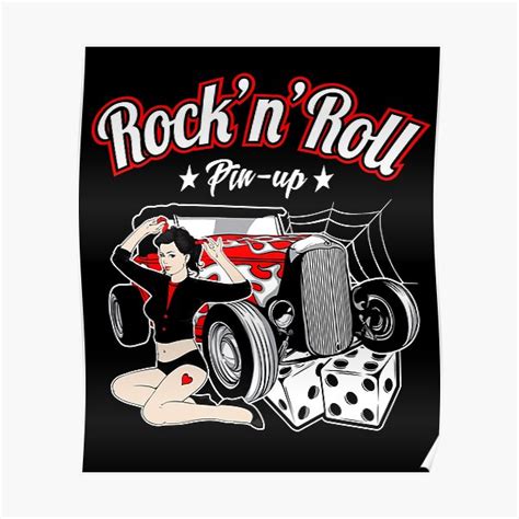 Rockabilly Pin Up Girl 50s Sock Hop Party Rock And Roll Hot Rod Poster For Sale By