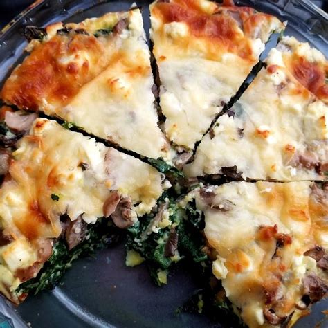 Individuals may need to modify the recipe to meet personal diet goals. SPINACH MUSHROOM AND FETA CRUSTLESS QUICHE