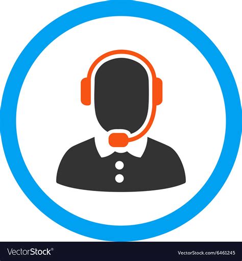 Call Center Operator Rounded Icon Royalty Free Vector Image