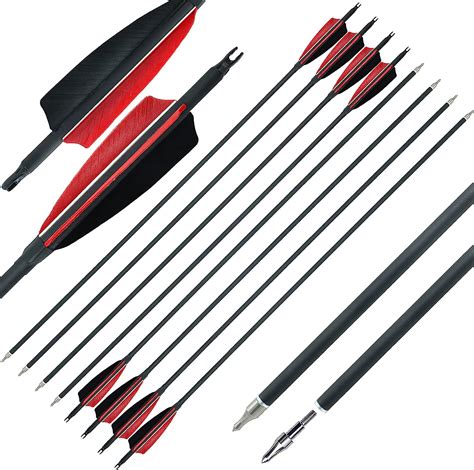 31 Inch Carbon Archery Arrows Spine 600 Targeting Hunting Arrows With 4