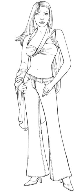 Fashion Model Coloring Page coloring page & book for kids.