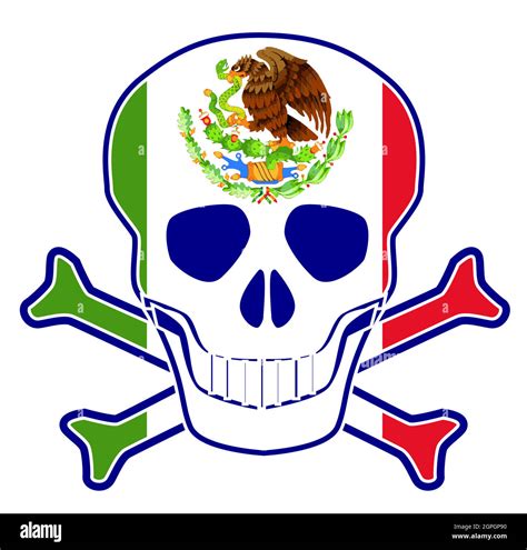 Mexican Flag Skull Stock Vector Image Art Alamy