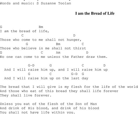 I Am The Bread Of Life Christian Gospel Song Lyrics And Chords