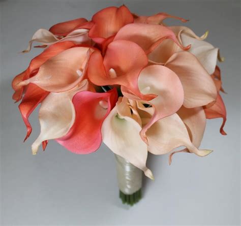 Maybe you would like to learn more about one of these? Coral Wedding Bouquet Coral Calla Lilly Bouquet Bridal ...