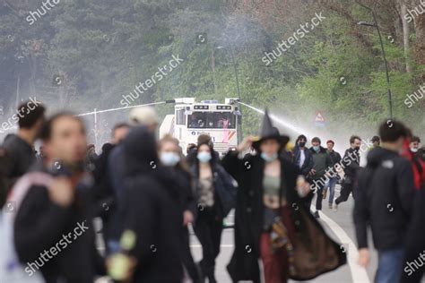 Police Uses Water Cannons Disperse People Editorial Stock Photo Stock