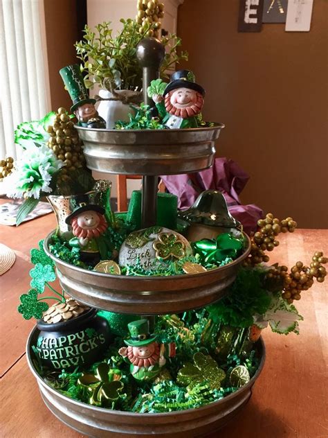 St Patricks Day Decorated Tiered Tray St Patrick S Day Decorations