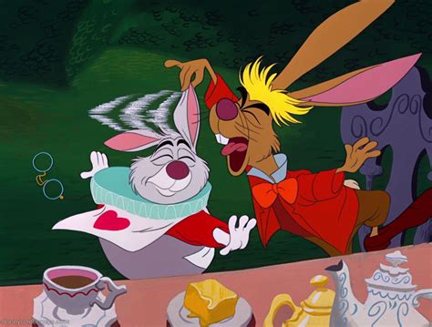 white rabbit and the march hare ~ alice in wonderland 1951 alice in wonderland alice in
