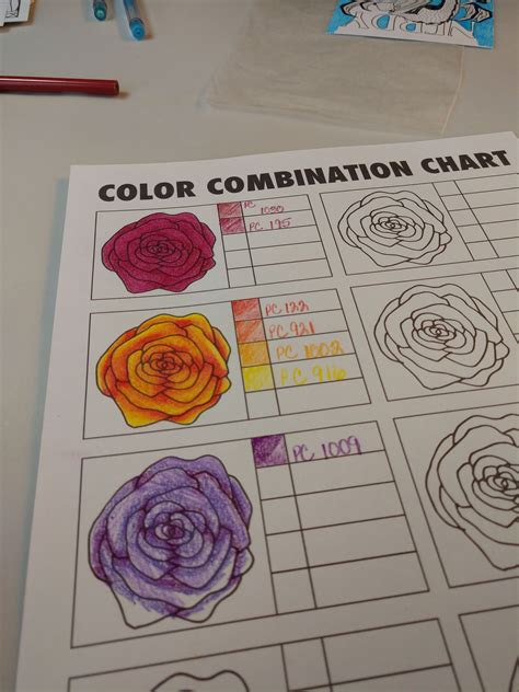 Swatching chart you can use to color up to 120 different colors of any coloring tool of your choice. Free Color Combination Chart | Flower drawing tutorials, Free coloring, Artist books