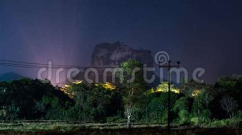 Night Sky Time Lapse Over Sigiriya Fortress In Sri Lanka Stock Footage