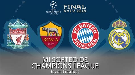 El sorteo de champions league se realizará sin representantes de clubes. Sorteo Champions League 2018 | Semifinales - YouTube