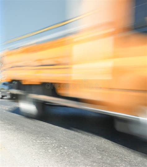 Yellow Truck Motion Blur Stock Photo Image Of Industry 158262652