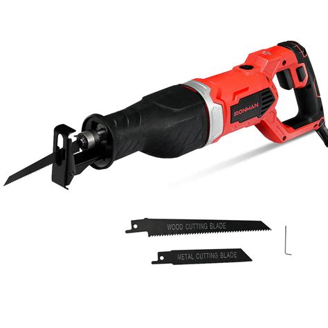 Electric Reciprocating Saw Handheld Wood And Metal Cutting Tool Kit W 3