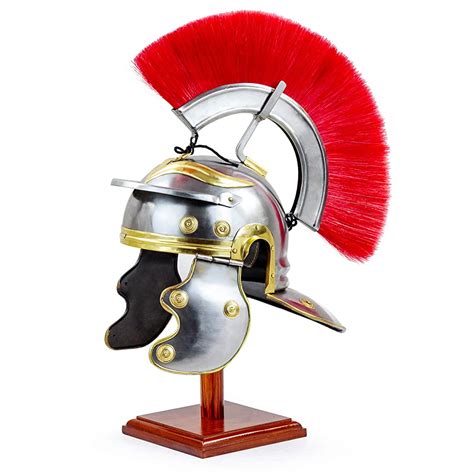 Roman Armor Centurion Helmet With Red Color Plume Adult Size Helmet