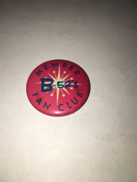 Rare Vintage Early 1980s The B 52s Pin Fan Club Button Athens Band