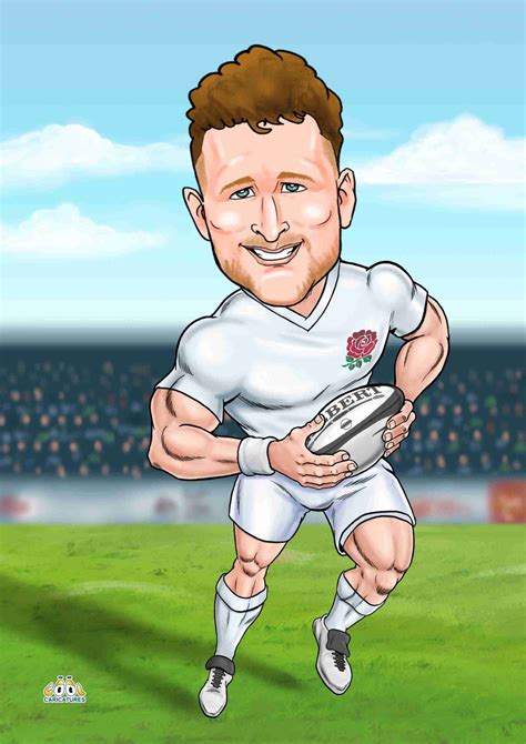 Rugby Cartoon Portrait Drawings From Photo In Colour Email Delivery In