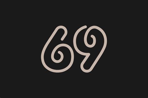 Premium Vector Number 69 Logo Monogram Number 69 Logo Line Style