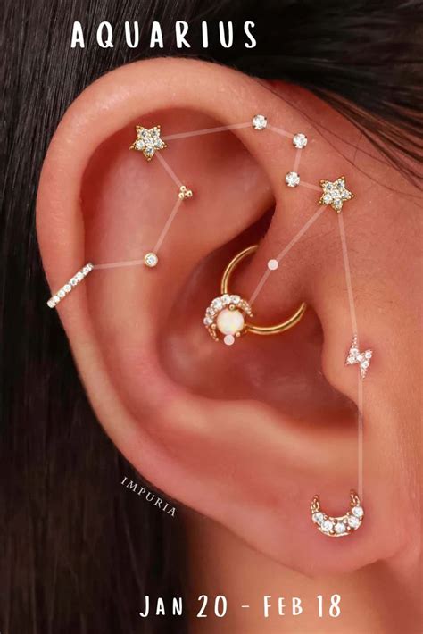 12 Zodiac Constellation Ear Piercing Ideas Earings Piercings Ear Piercings Constellation