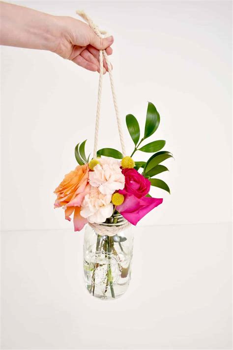 Diy Hanging Mason Jar Tutorial Featured On Emmaline Bride Blooms By