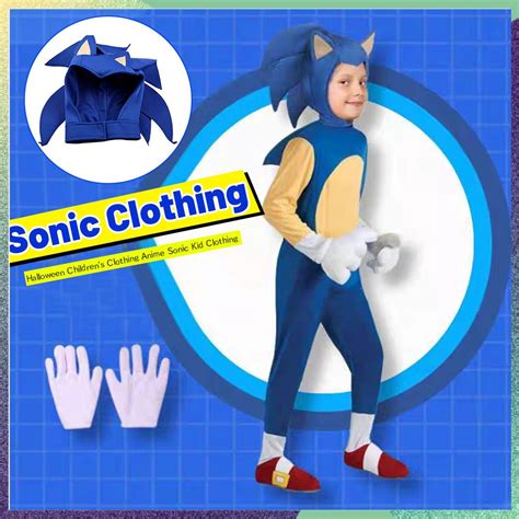 Anime Lightning Speed Cosplay Jumpsuit Children Sonic The Hedgehog