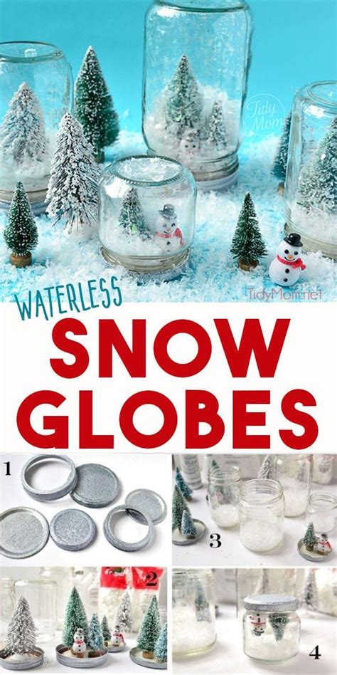 Diy Waterless Snow Globes Snow Globe Crafts Winter Crafts For Kids