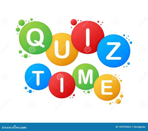 Quiz Time Banner With Colorful Confetti Cartoon Vector Cartoondealer
