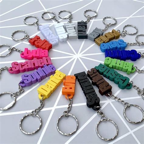Personalised Keyring Personalized Keychain 3d Printed Etsy 3d