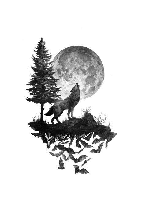Wolf Full Moon Tattoo Designs 92 Wolf Tattoo Designs To Get You