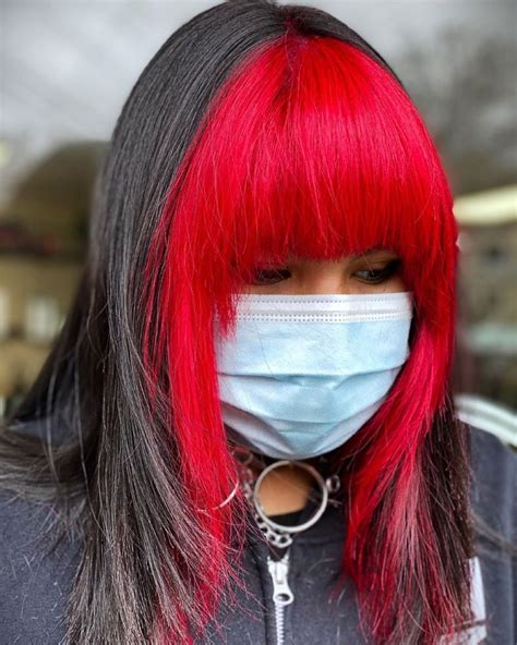 60 Ideas Of Dyed Bangs And Colored Fringe Hairstyles For 2021 2022 Nailspiration