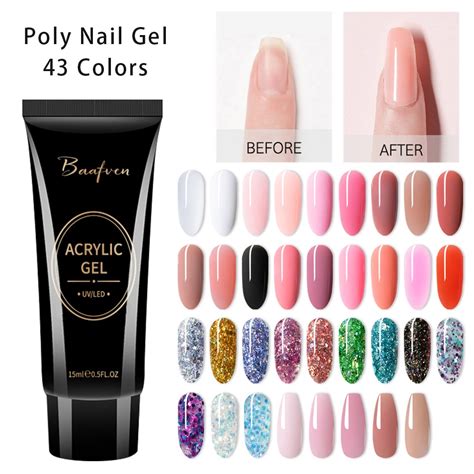 Poly Extension Nail Gel Nail Pink White Clear Crystal Acrylic Extend Uv
