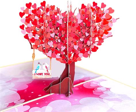 Quindauk Valentines Day Pop Up Card For Significant Other 3d Anniversary Wedding Card Bird
