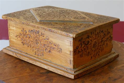Vintage Handmade Carved Wooden Box
