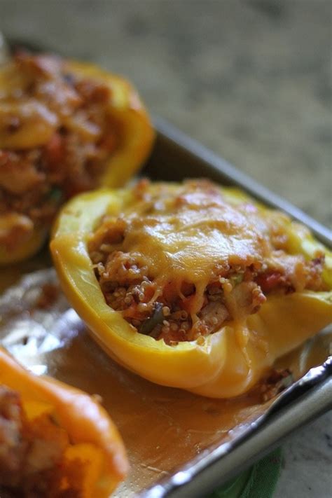 Why did you stuff chex mix and quinoa into a come on. Quinoa & Sweet Potato Stuffed Peppers | Lauren's Latest
