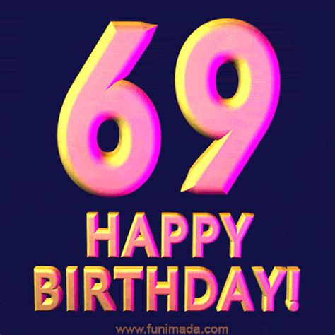 Happy 69th Birthday Cool 3d Text Animation 